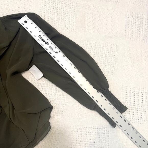 Vince Camuto XL sheer balloon sleeve bow blouse TB 3085 - Picture 5 of 10